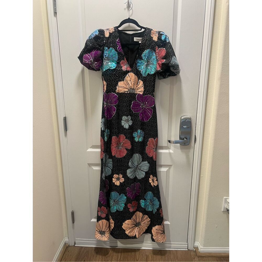 ELLIATT Resort Minka Floral Sequin Gown Wedding Guest Cocktail Party size S NWT - Picture 5 of 8